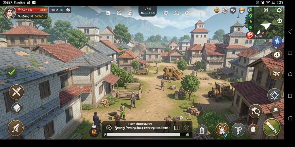 Tangkapan layar utama dari gameplay strategis dan pembangunan kota di 369ZK.