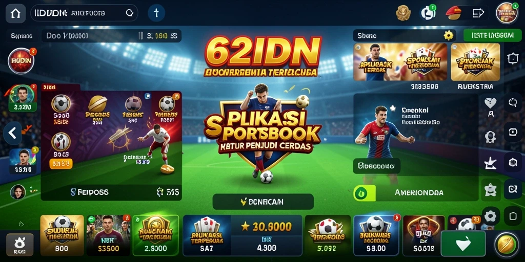 Screenshot utama 62IDN menampilkan tampilan antarmuka sportsbook yang menarik.