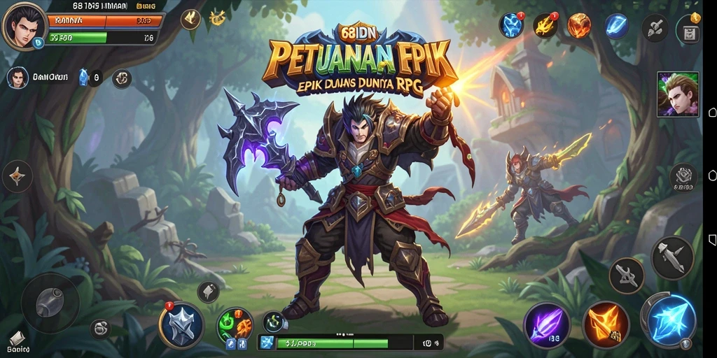 Tampilan gameplay RPG yang mendebarkan dan interaktif di 68IDN.