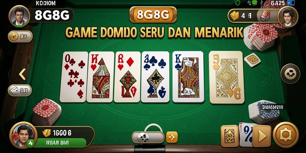 Gameplay seru dari 8G8G yang menampilkan aksi domino.