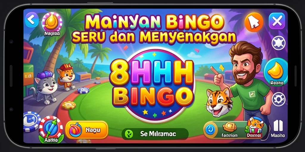 Screenshot 8HHH menunjukkan gameplay Bingo yang seru dan interaktif.
