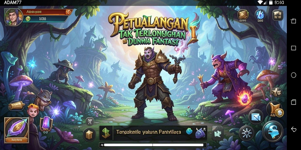 Gameplay seru ADAM77 di dunia fantasi yang luas.