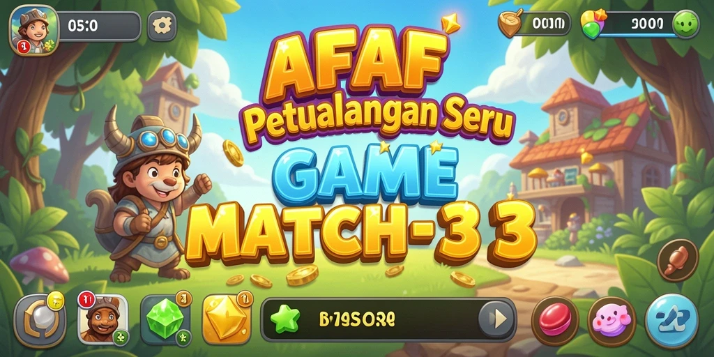 Tampilan menarik dari gameplay AFAF di level Match-3.