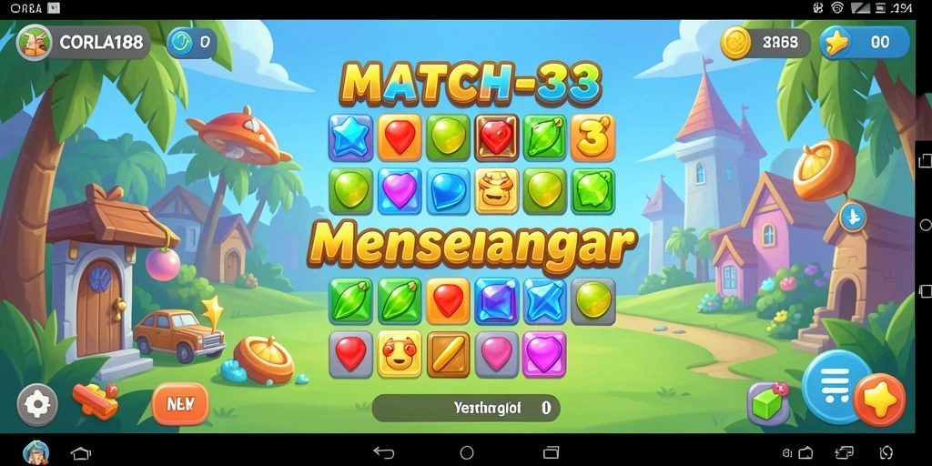 Tangkapan layar gameplay <strong>CORLA188</strong> menunjukkan momen-momen mendebarkan dalam permainan Match-3.