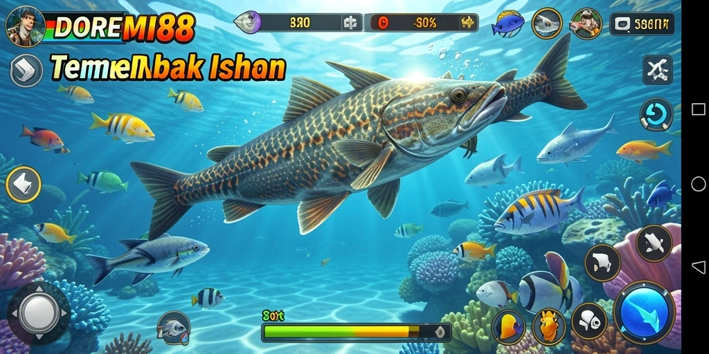 Screenshot DOREMI88 menunjukkan aksi seru dalam permainan Tembak Ikan.