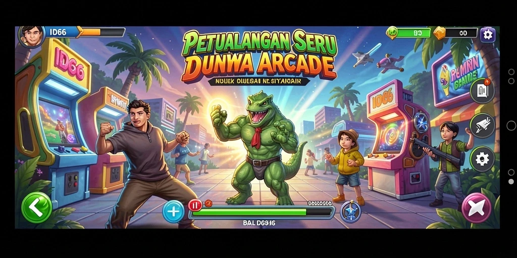 Tampilan gameplay seru dan dinamis ID66 dalam mode arcade.