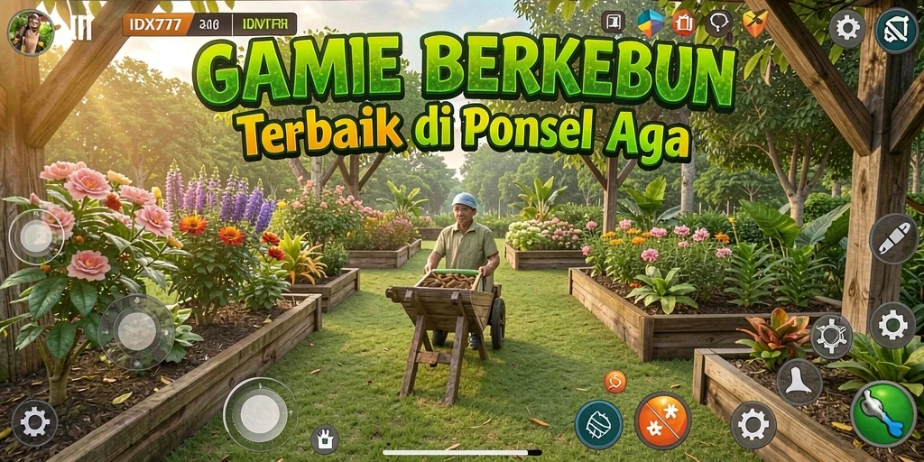 Tampilan gameplay IDX777 dengan aktivitas berkebun yang menyenangkan.