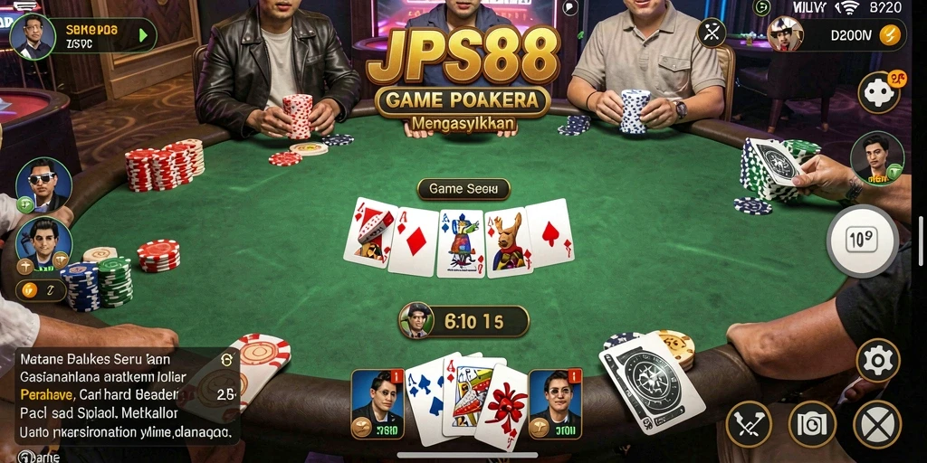 Tampilan gameplay seru di JPS88 dengan aksi Poker mendebarkan.
