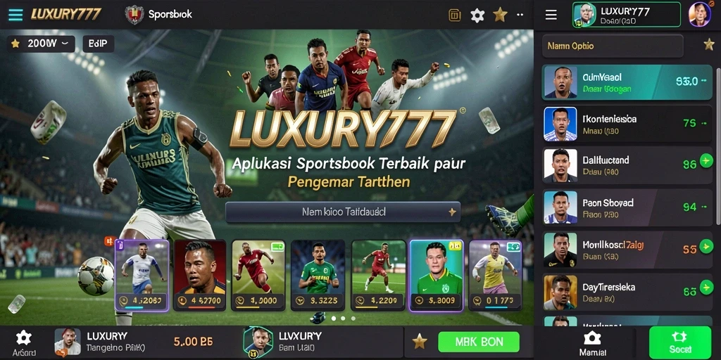 Tampilan gameplay LUXURY777 dengan berbagai pilihan taruhan olahraga.