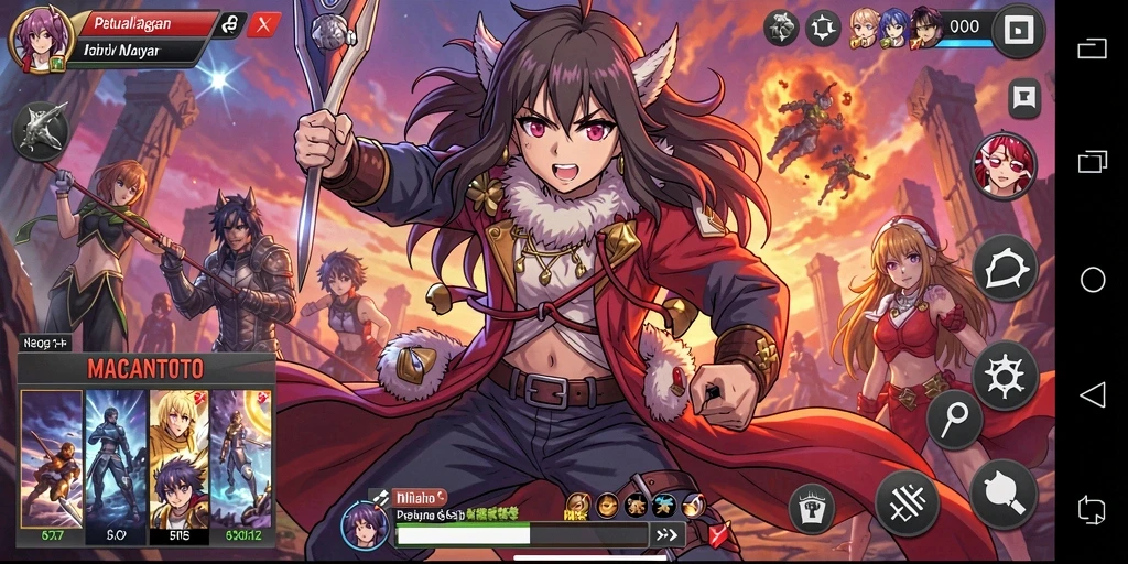 Screenshot gameplay <strong>MACANTOTO</strong> yang penuh aksi dan warna.