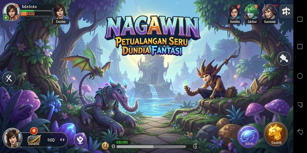 Screenshot gameplay NAGAWIN menampilkan momen menegangkan dari petualangan.