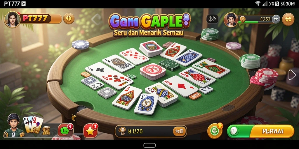 Tampilan gameplay Gaple yang seru dan menantang di PT777.