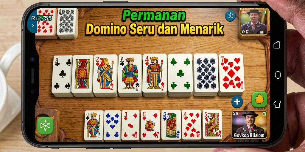Tampilan gameplay Domino yang menarik dan interaktif di RP55.