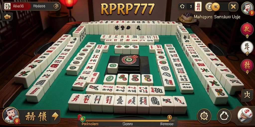 Screenshot RPRP777 menampilkan gameplay Mahjong yang seru dan menarik.