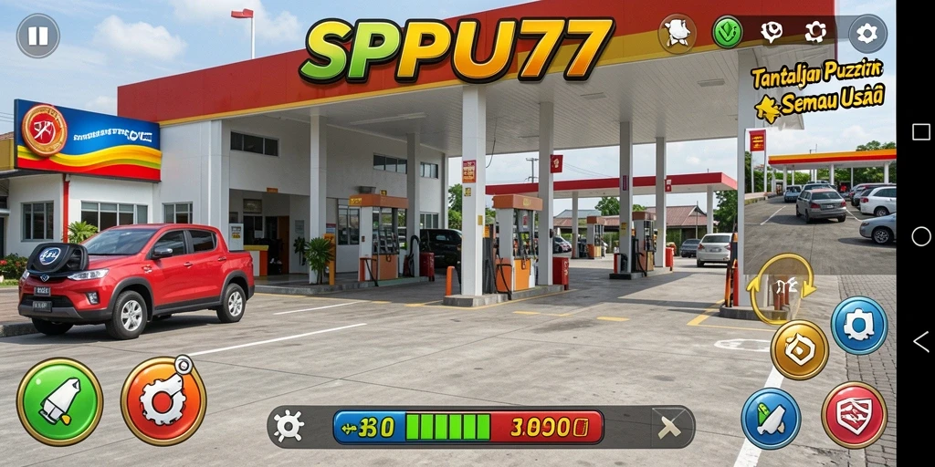 Tampilan gameplay SPBU77 yang menantang dan seru.