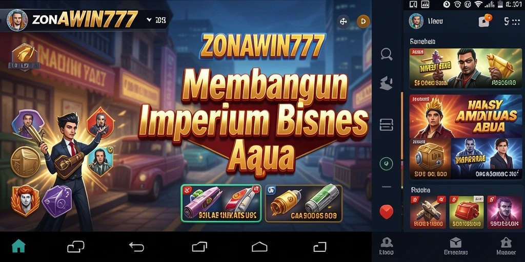 Tampilan gameplay ZONAWIN777 dengan berbagai elemen manajemen bisnis.